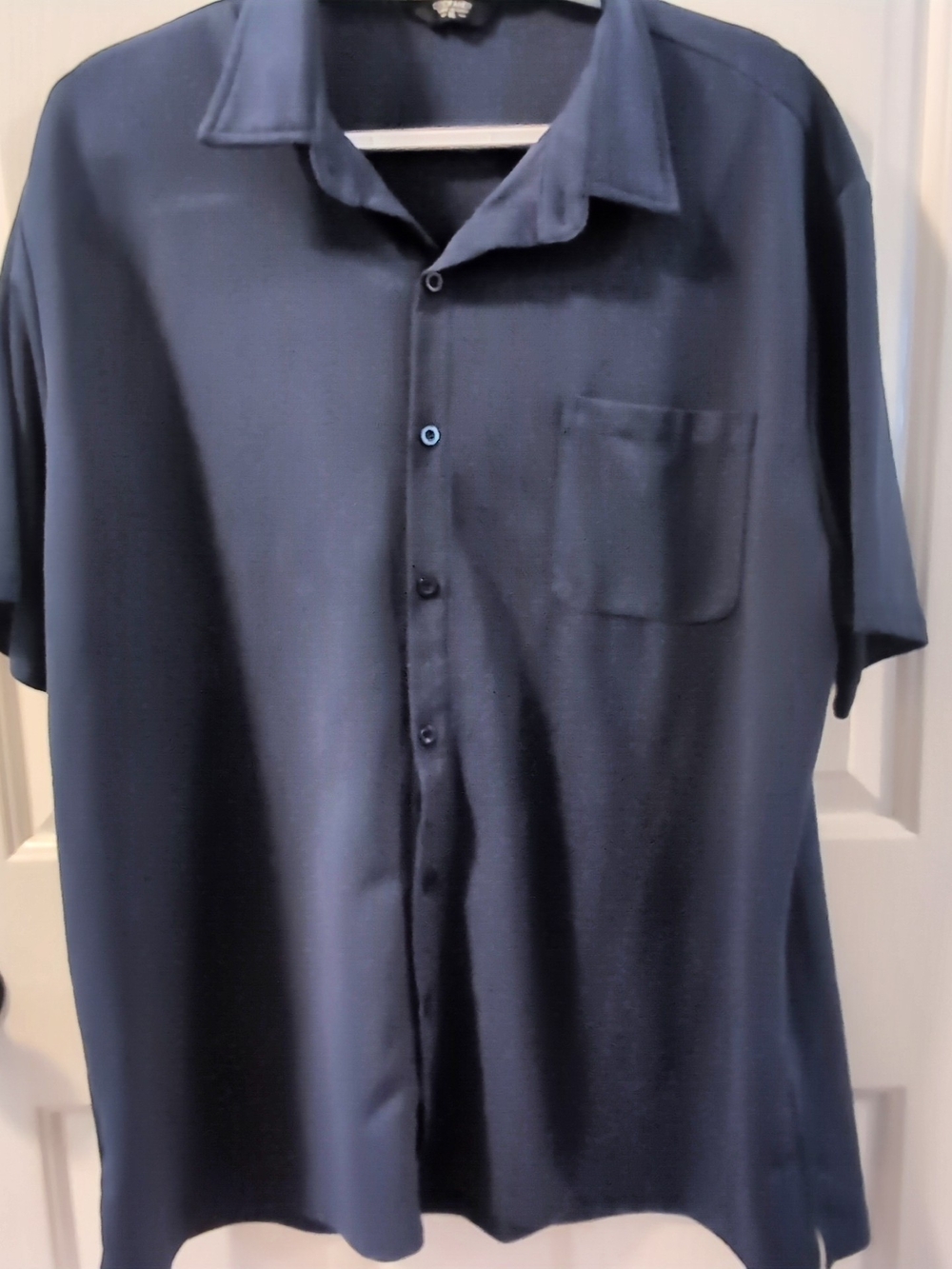 Men's Navy Short-Sleeve Button-Up Shirt